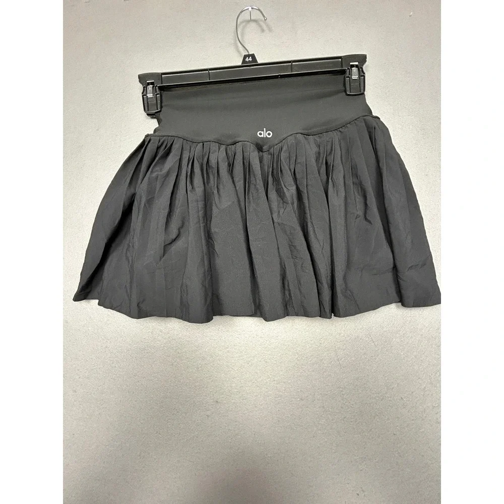 Alo Yoga Aces Tennis Skirt Polyester Spandex Black Size Small Women